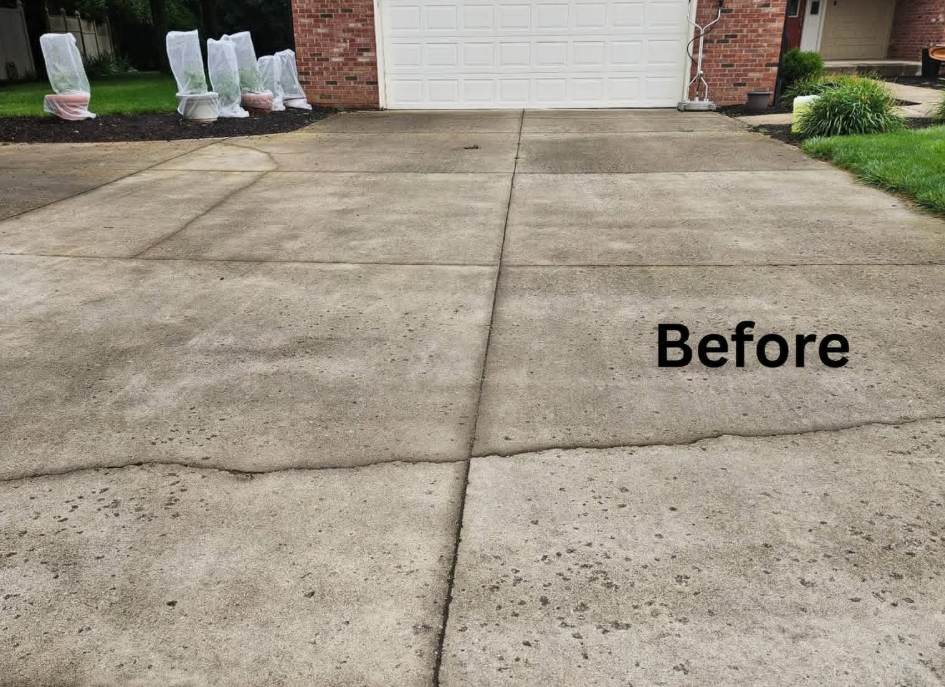 Before and after Driveway & Concrete